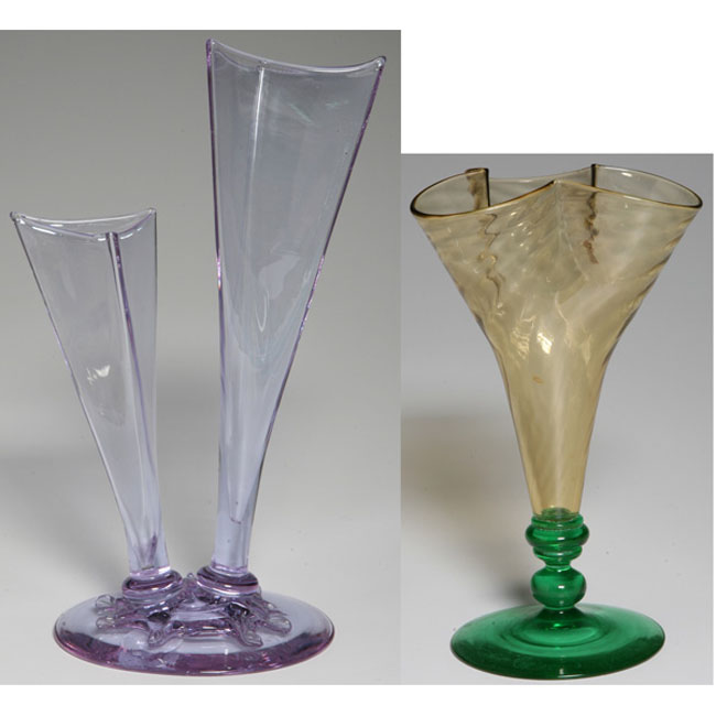 Appraisal: Steuben vase wisteria glass with a round foot and two