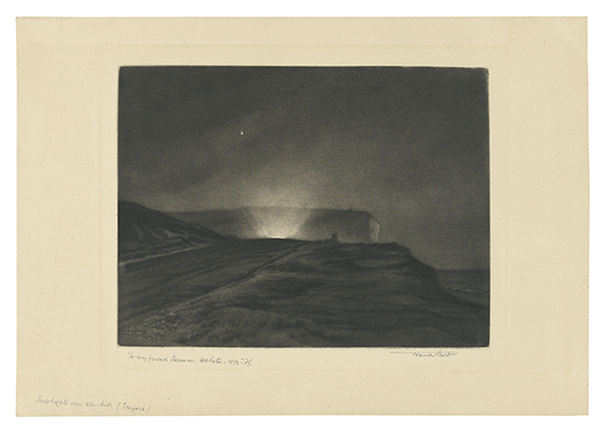 Appraisal: FRANK SHORT Headlights Over the Hill Seaford Mezzotint x mm