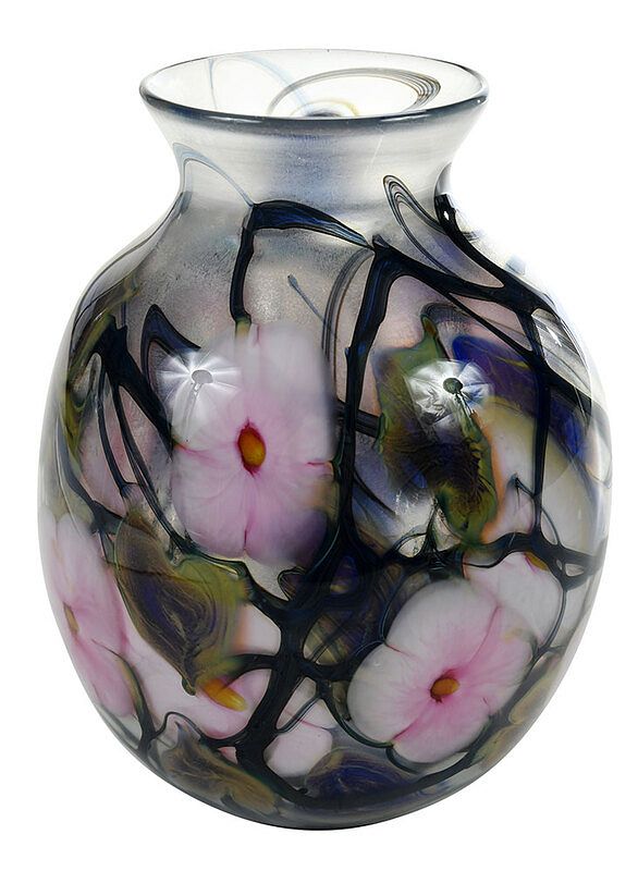 Appraisal: Charles Lotton Multi Flora Art Glass Vase American th century