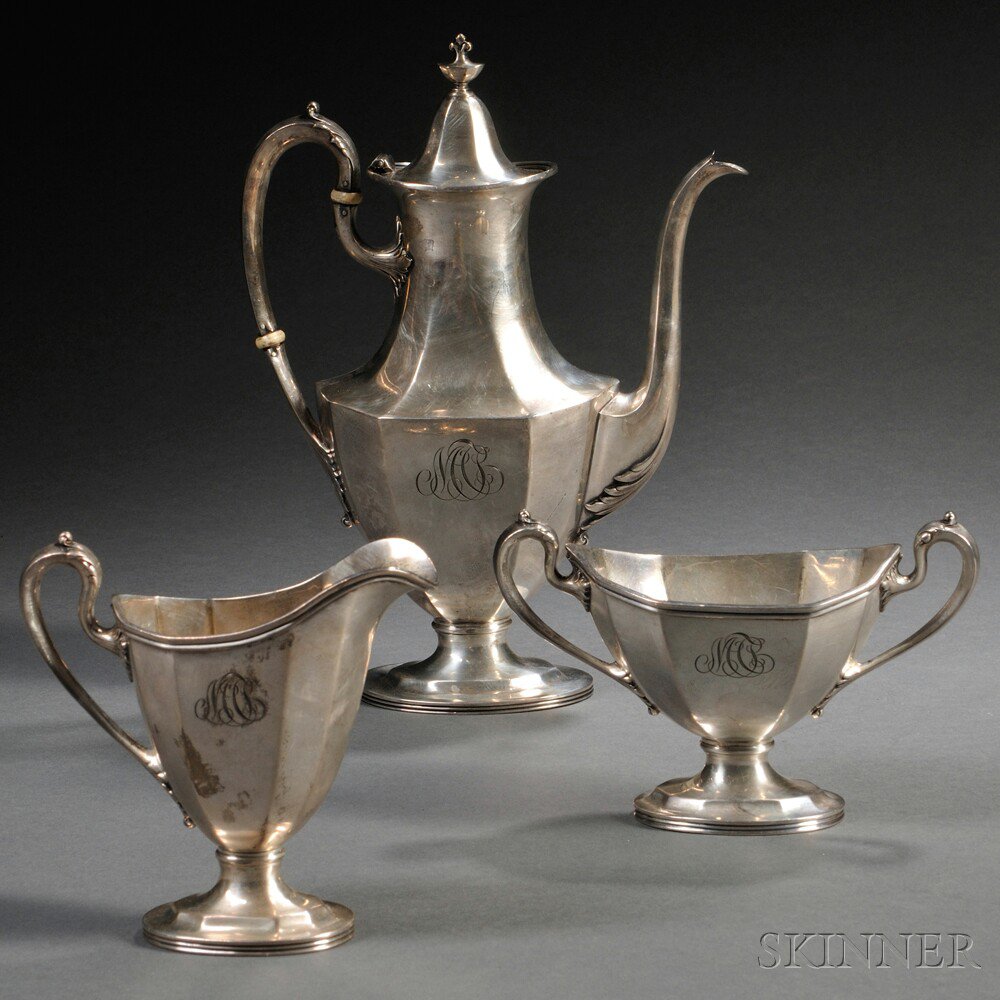 Appraisal: Three-piece Reed Barton Sterling Silver Coffee Service Taunton Massachusetts th