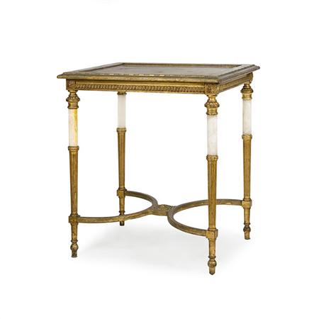 Appraisal: Louis XVI Style Gilt-Wood and Onyx Side Table Estimate -