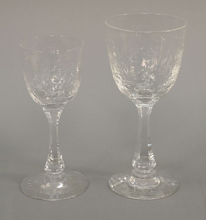 Appraisal: Set of twenty four Hawkes etched crystal stems to include