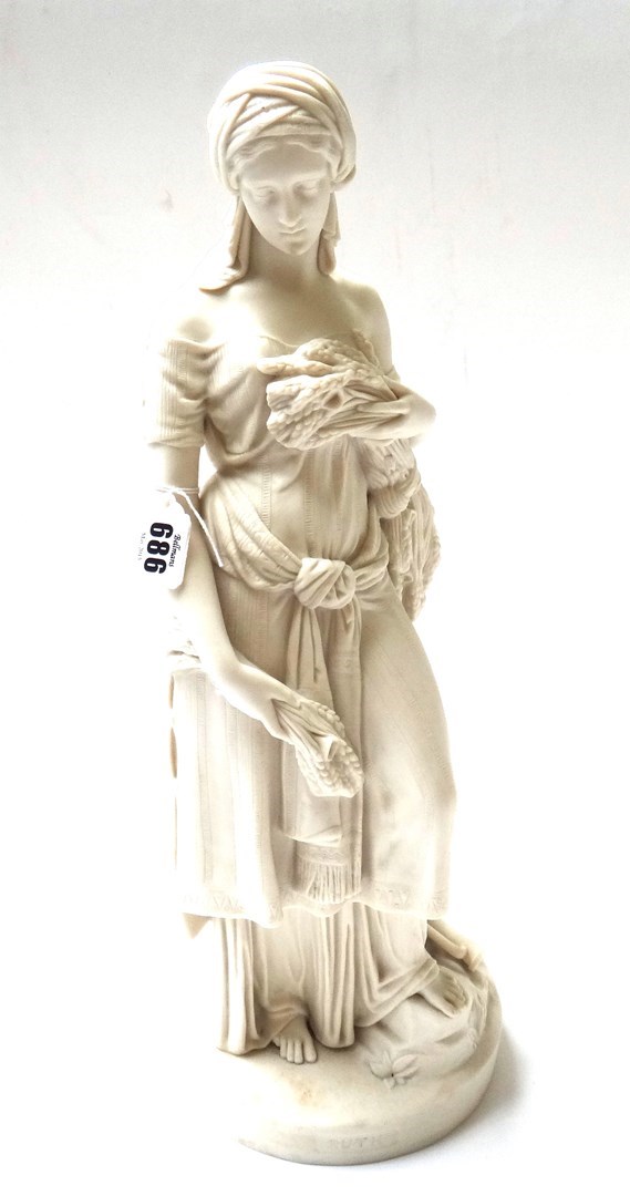 Appraisal: A Copeland parian figure 'Ruth' th century modelled carrying sheaves