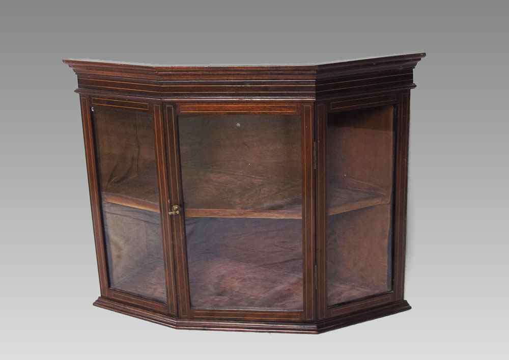 Appraisal: LATE TH C CUSTOMIZED ENGLISH HANGING CORNER CUPBOARD Mahogany with