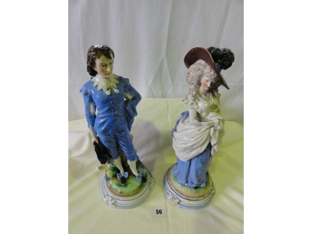 Appraisal: A pair of th century continental figure groups of a