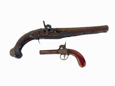 Appraisal: A percussion pocket pistol Birmingham proved in cm l and