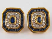 Appraisal: A pair of yellow metal tests carat gold sapphire and