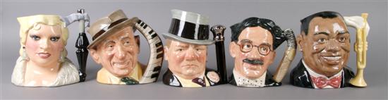 Appraisal: A Group of Five Royal Doulton Large Character Jugs The