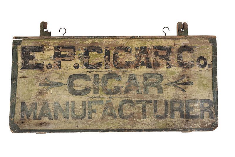 Appraisal: Hand Painted E P Cigar Co Trade Sign American th