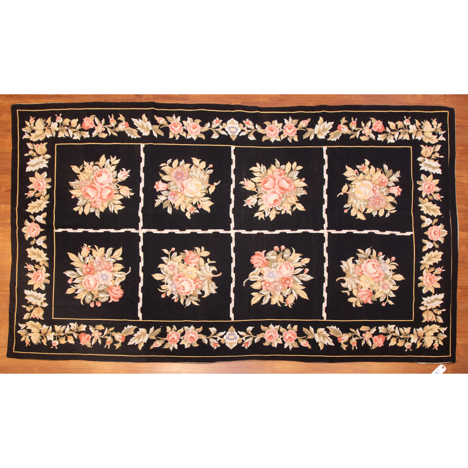 Appraisal: NEEDLEPOINT RUG CHINA X Modern hand-woven wool on cotton