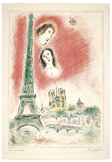 Appraisal: MARC CHAGALL Le R ve de Paris Color lithograph -