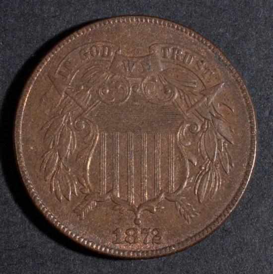 Appraisal: United States United States bronze two-cent piece AU- Estimate -