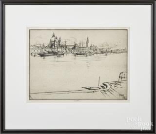 Appraisal: Ernest D Roth American - etching of a cityscape signed