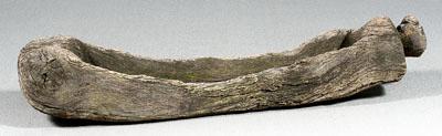 Appraisal: Carved oak trough curved log form th or th century