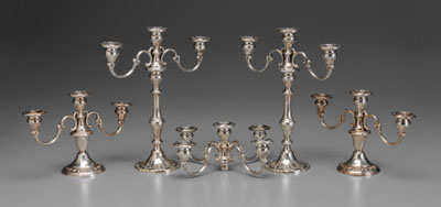 Appraisal: Gorham Sterling Candelabra th century convertible most Chantilly-Duchess no monograms