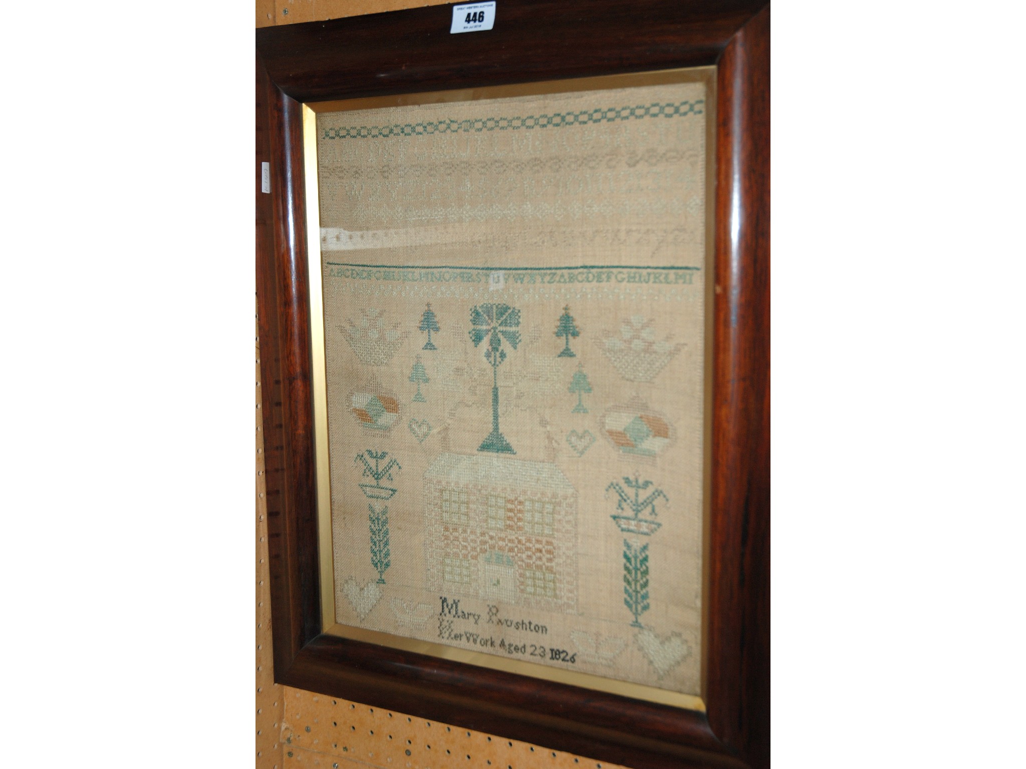 Appraisal: An early sampler dated framed and glazed