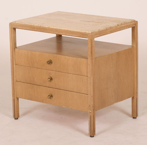 Appraisal: Gregori nightstand table furniture by Gerry Zanck Three drawers open