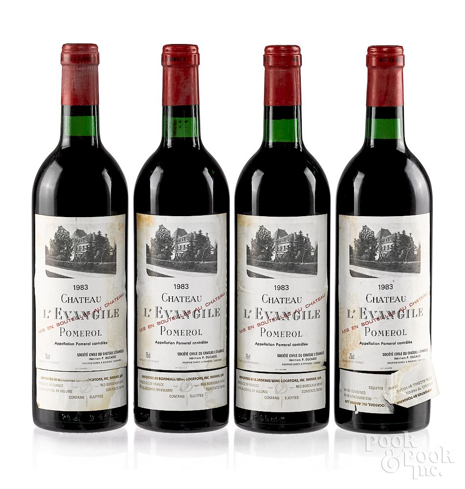 Appraisal: Four bottles of Chateau L'Evangile Exclusive on Bidsquare Four bottles