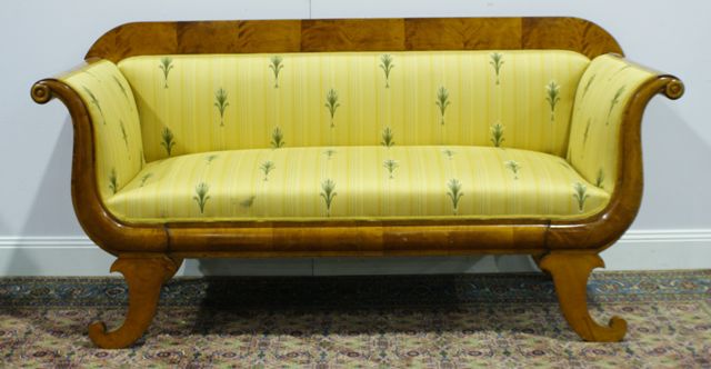 Appraisal: An early th century Swedish Biedermeier cherry veneered and upholstered