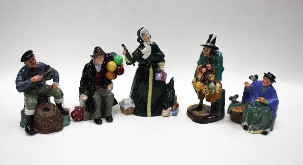 Appraisal: FIVE ROYAL DOULTON PORCELAIN FIGURES Tuppence a Bag HN H