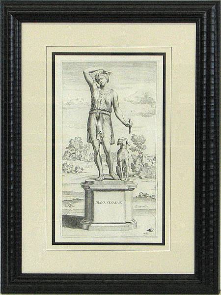 Appraisal: Six framed Italian black and white prints of classical statues