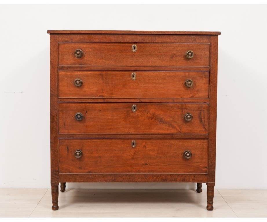 Appraisal: Sheraton walnut chest of drawers circa h x l x