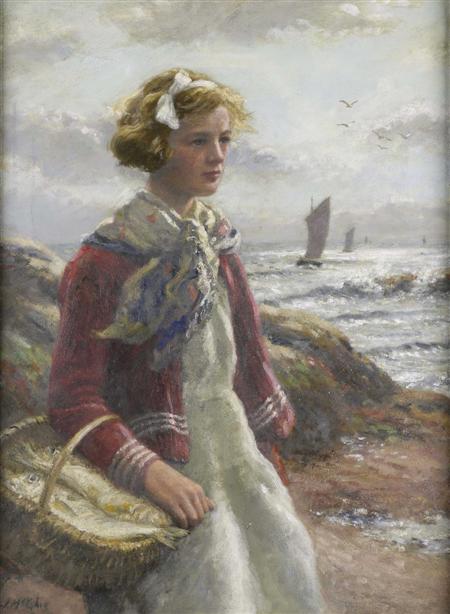 Appraisal: JOHN MCGHIE SCOTTISH - A FIFESHIRE MAID Signed oil on