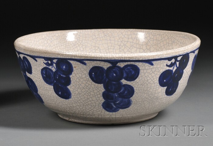 Appraisal: Dedham Pottery Grape Pattern Decorated Bowl Glazed earthenware Dedham Massachusetts