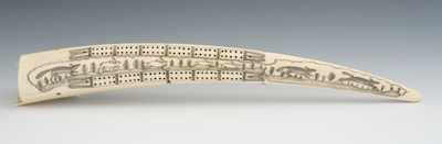 Appraisal: A Scrimshaw Cribbage Board Probably Inuit The - L natural