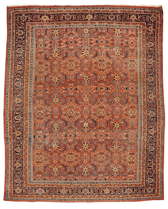 Appraisal: Mahal Carpet early to mid- th century floral lattice on