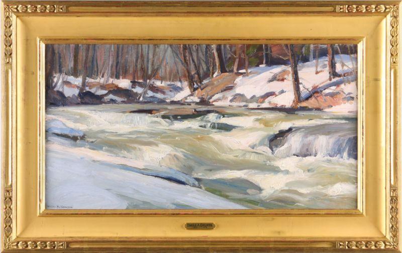 Appraisal: Emile Gruppe MA FL - Winter Brook oil on canvas