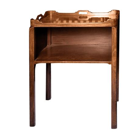 Appraisal: George III Style Mahogany Tray Top Bedside Table Estimate -