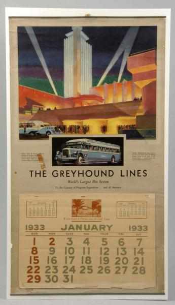 Appraisal: Greyhound Lines Calendar Description Small tape mark above The some