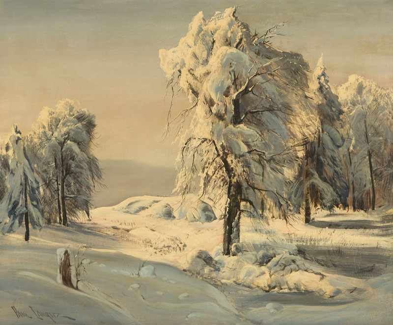 Appraisal: Paul Lauritz - Glendale CA Winter Landscape