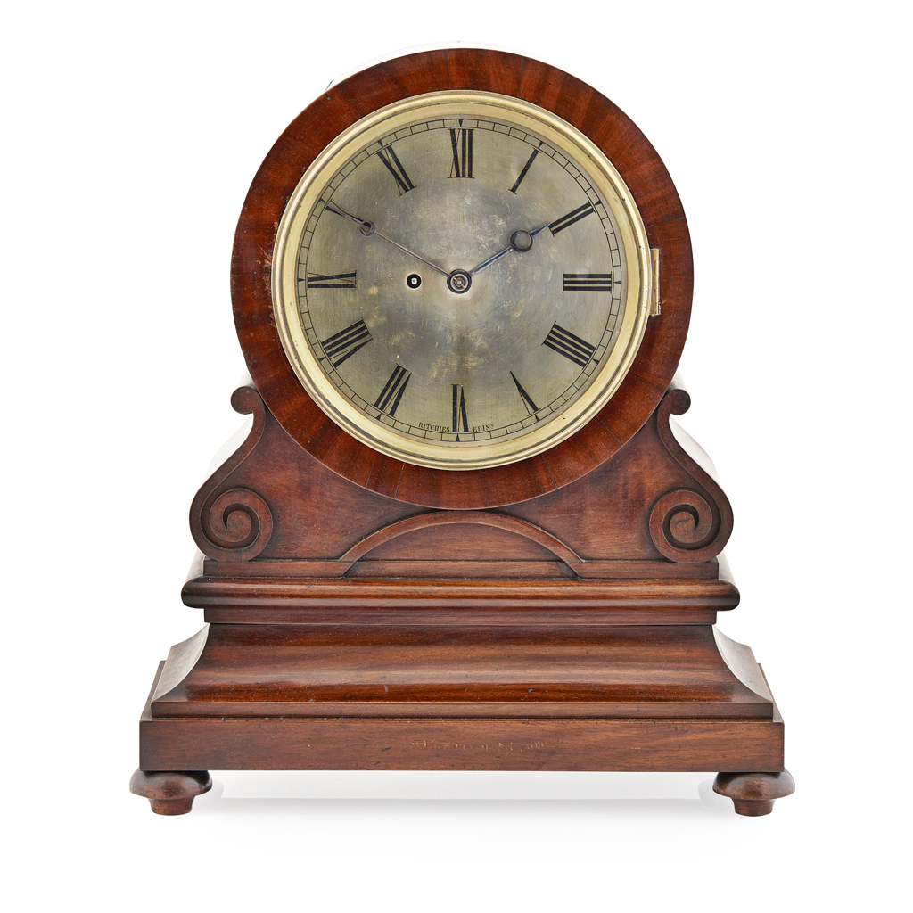 Appraisal: SCOTTISH EARLY VICTORIAN MAHOGANY MANTEL TIMEPIECE BY RITCHIES EDINBURGH TH