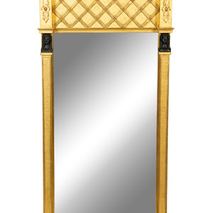 Appraisal: A French Egyptian Revival Giltwood Mirror th Century Height x