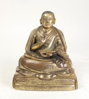 Appraisal: Early Tibetan Bronze Figure of Monk Early Tibetan bronze figure