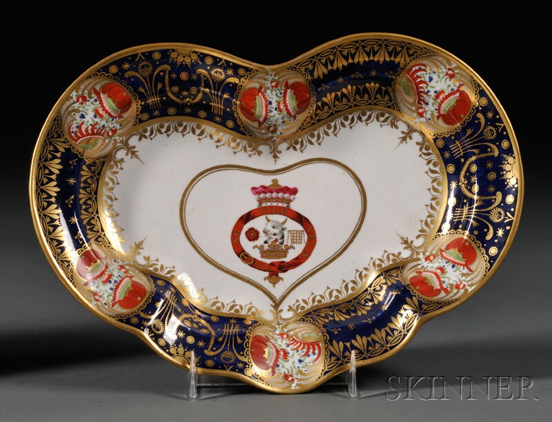 Appraisal: Chamberlain's Worcester Porcelain Heart-shaped Dish England early th century wide