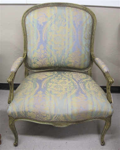 Appraisal: LOUIS XV STYLE ARMCHAIR made in Spaid for William Switzer