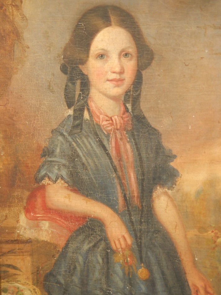 Appraisal: thC British School Portrait of a young girl with hair