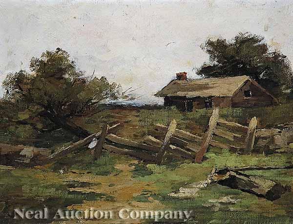 Appraisal: Southern American School late th c Split Rail Fence oil