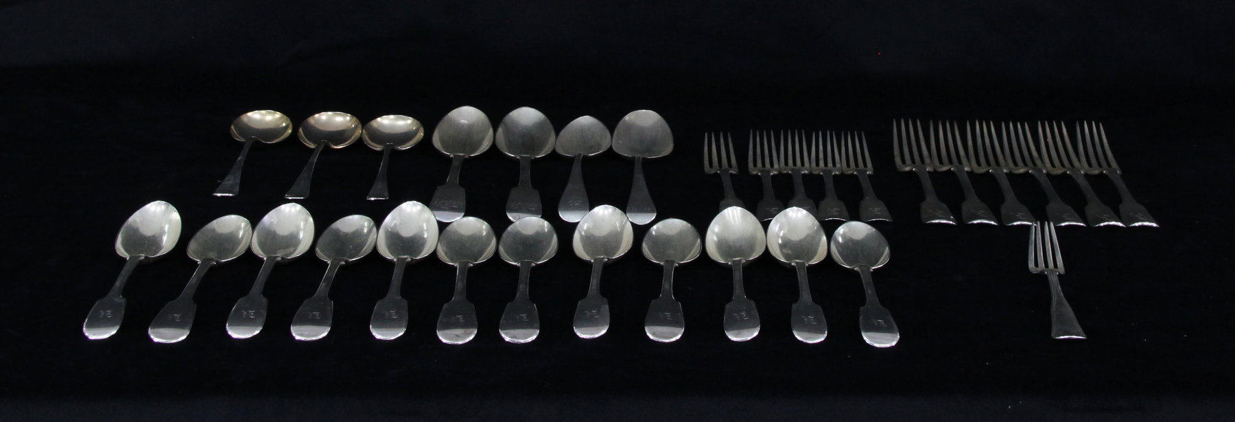 Appraisal: A set of six silver table forks William Eley William