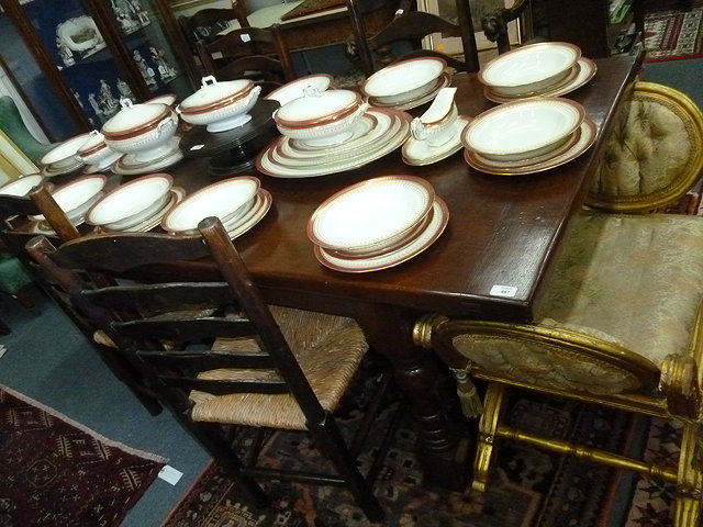 Appraisal: A TH CENTURY OAK RECTANGULAR REFECTORY TABLE with turned legs