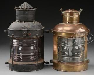 Appraisal: TWO SHIP'S MASTHEAD LANTERNS Early th century American Perko lantern