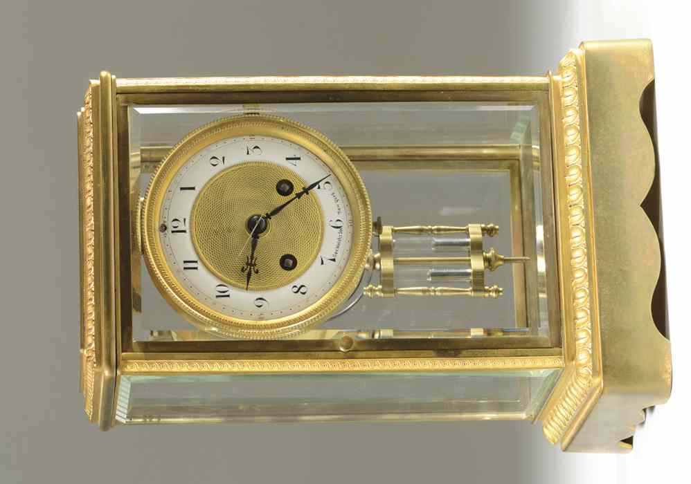 Appraisal: FRENCH CRYSTAL REGULATOR SHELF CLOCK Samuel Marti Medallion d'Or trademarked