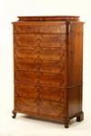 Appraisal: CHEST OF DRAWERS - th C burl front Biedermeier tall