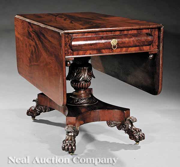 Appraisal: An American Late Classical Mahogany Table early th c bearing