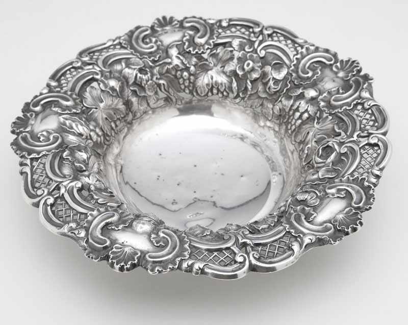 Appraisal: A George IV sterling silver repousse decorated center bowl Sheffield