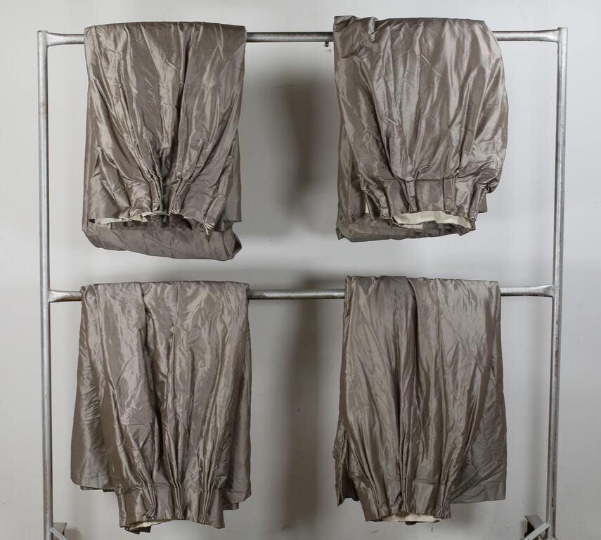 Appraisal: Grey silk lined panels ' L ' Top width '