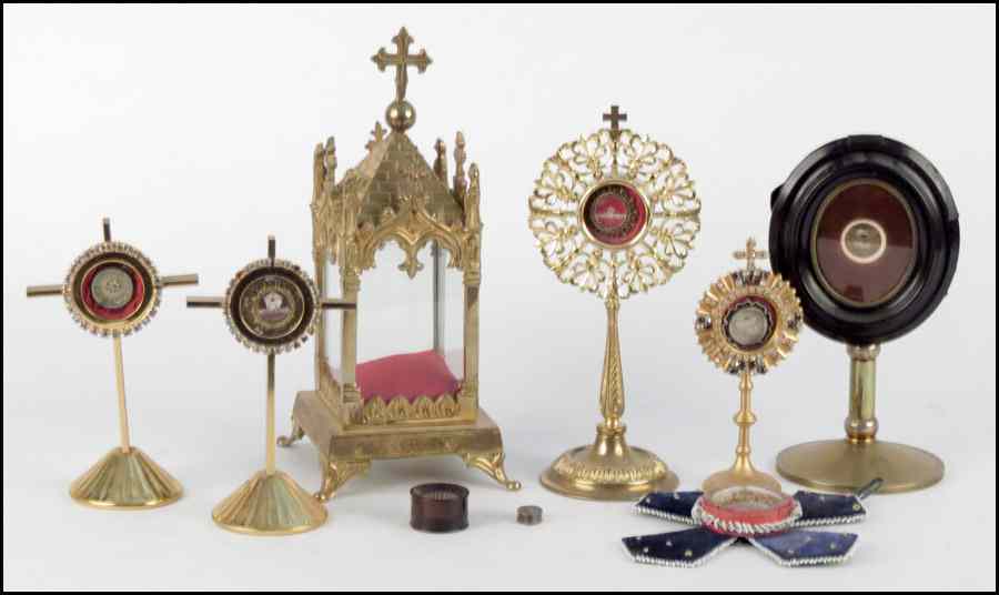 Appraisal: COLLECTION OF RELIQUARIES Tallest Height '' Condition No Specific Condition